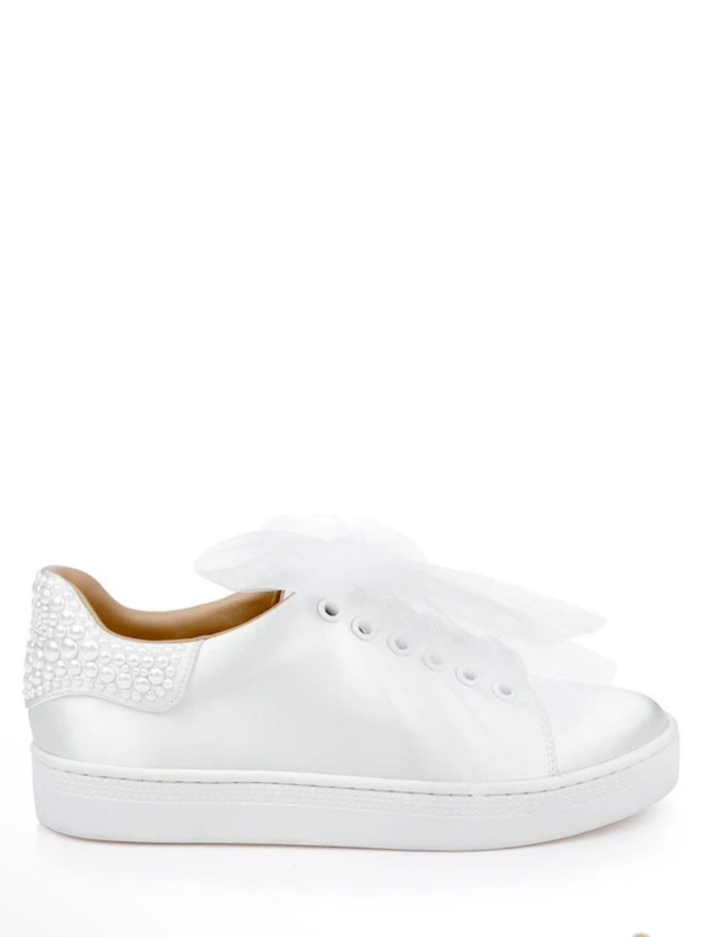 Badgley Mischka Gem Dressy Satin Sneakers White Bridal Shoes NEW